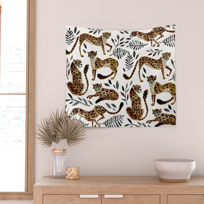 Cheetah Collection - Mocha & Black Palette Wall Tapestry Gallery Image 2