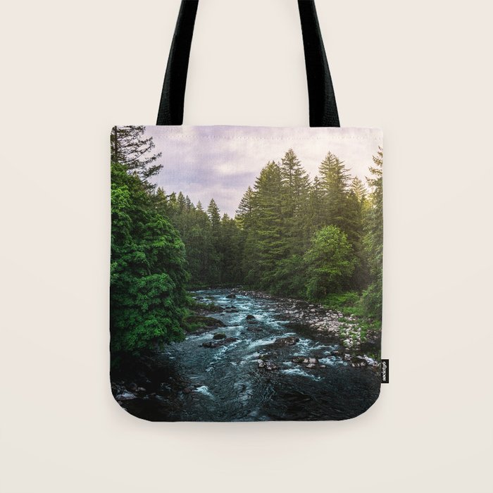 PNW River Run II - Pacific Northwest Nature Photography Tote Bag Gallery Image 1