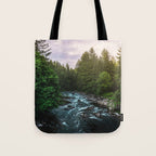 PNW River Run II - Pacific Northwest Nature Photography Tote Bag Gallery Image 1