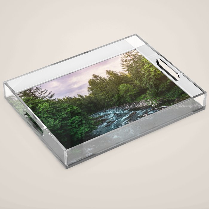 PNW River Run II - Pacific Northwest Nature Photography Acrylic Tray Gallery Image 1