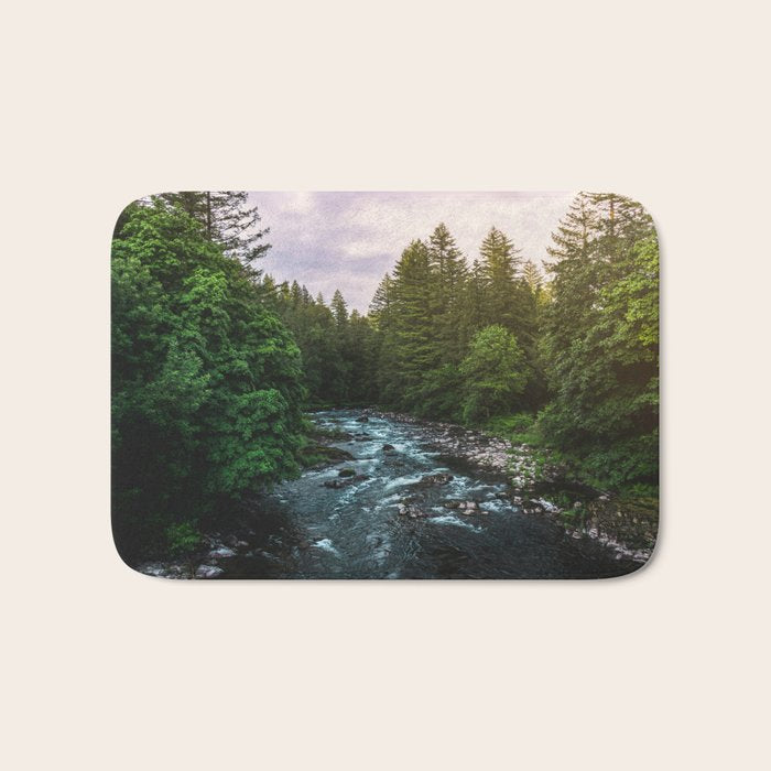 PNW River Run II - Pacific Northwest Nature Photography Bath Mat Gallery Image 1