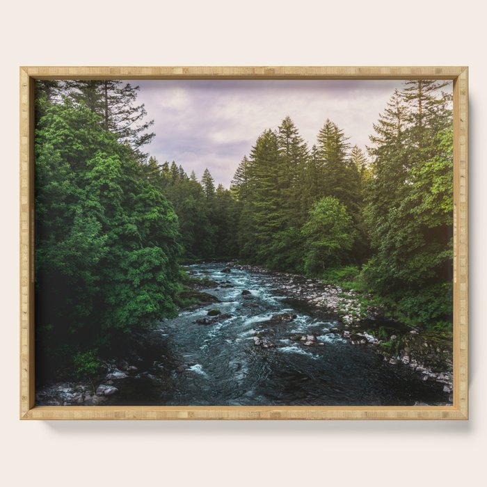 PNW River Run II - Pacific Northwest Nature Photography Serving Tray Gallery Image 1