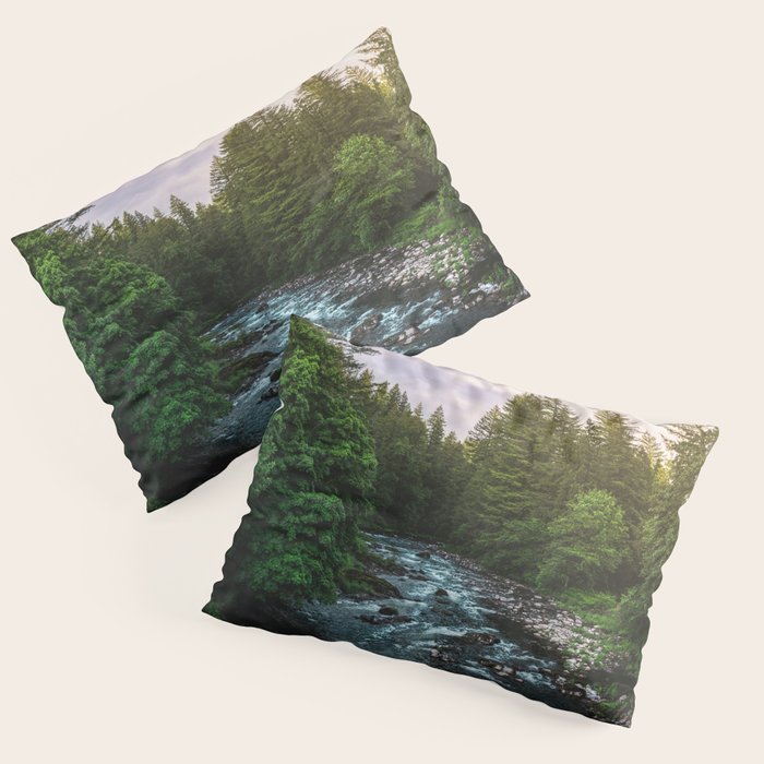 PNW River Run II - Pacific Northwest Nature Photography Pillow Sham Gallery Image 1