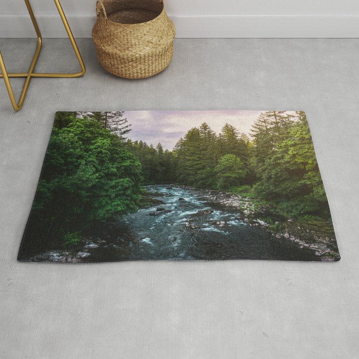PNW River Run II - Pacific Northwest Nature Photography Rug Gallery Image 1