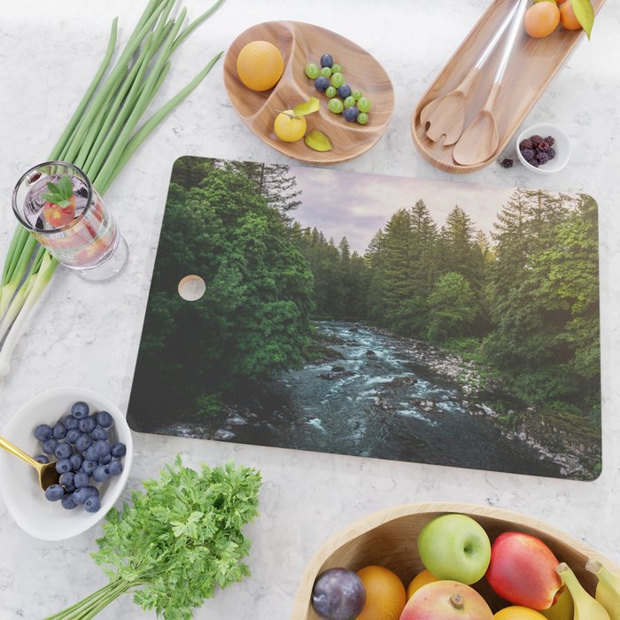 PNW River Run II - Pacific Northwest Nature Photography Cutting Board Gallery Image 2