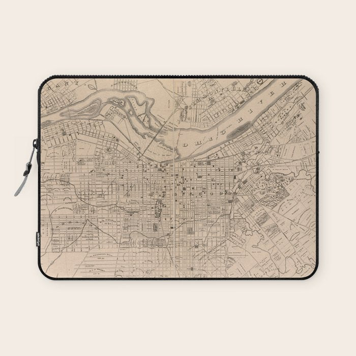 Vintage Map of Louisville Kentucky (1873) Laptop Sleeve Gallery Image 1