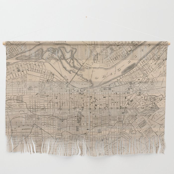Vintage Map of Louisville Kentucky (1873) Wall Hanging Gallery Image 1