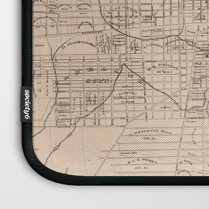 Vintage Map of Louisville Kentucky (1873) Laptop Sleeve Gallery Image 3