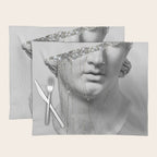 DIAMOND TEARS (b/w) | collage art by Yana Potter | black and white | sculpture | mythology | bling and shine Placemat Gallery Image 1