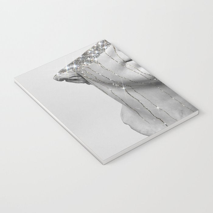 DIAMOND TEARS (b/w) | collage art by Yana Potter | black and white | sculpture | mythology | bling and shine Notebook Gallery Image 3