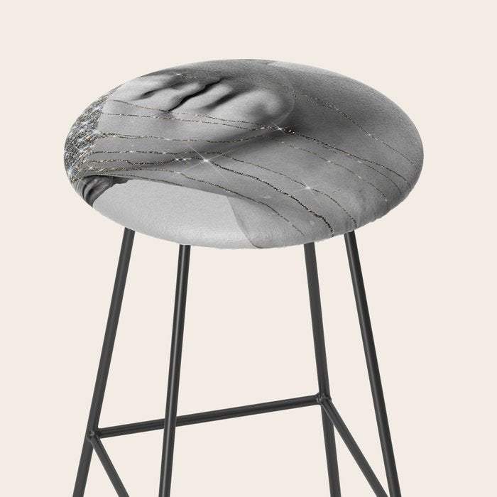 DIAMOND TEARS (b/w) | collage art by Yana Potter | black and white | sculpture | mythology | bling and shine Stool Gallery Image 2