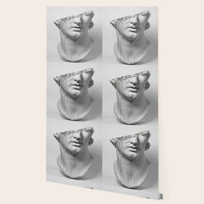DIAMOND TEARS (b/w) | collage art by Yana Potter | black and white | sculpture | mythology | bling and shine Wallpaper Gallery Image 2
