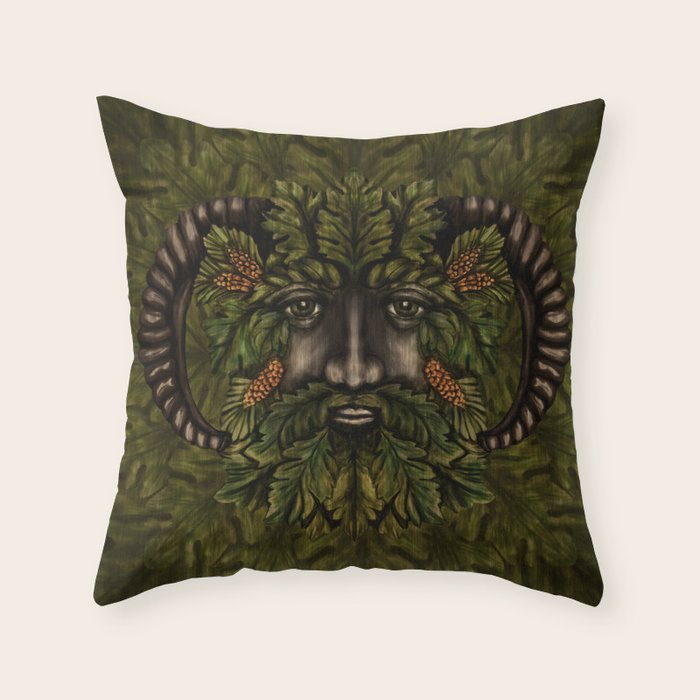 The Green Man Throw Pillow Gallery Image 6