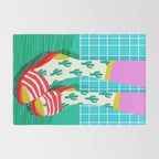 Sliders - memphis throwback retro neon 1980s 80s style pop art shoe fashion grid pattern socks Rug Gallery Image 2