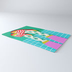 Sliders - memphis throwback retro neon 1980s 80s style pop art shoe fashion grid pattern socks Rug Gallery Image 3
