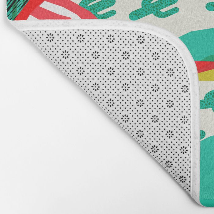 Sliders - memphis throwback retro neon 1980s 80s style pop art shoe fashion grid pattern socks Bath Mat Gallery Image 2