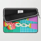 Sliders - memphis throwback retro neon 1980s 80s style pop art shoe fashion grid pattern socks Laptop Sleeve Gallery Image 2