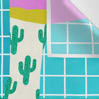 Sliders - memphis throwback retro neon 1980s 80s style pop art shoe fashion grid pattern socks Wall Tapestry Gallery Image 3