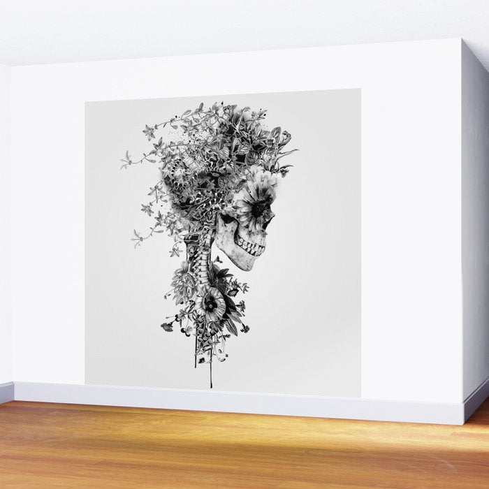 Skull BW Wall Mural Gallery Image 2