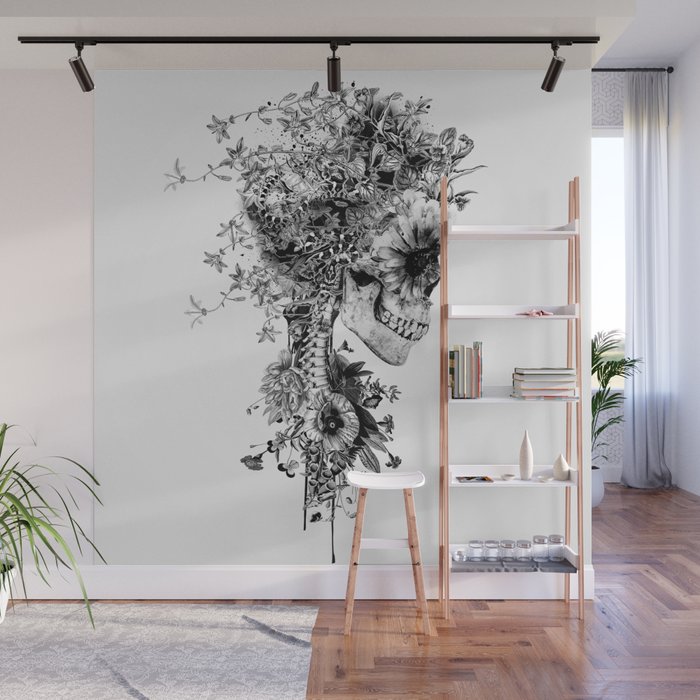 Skull BW Wall Mural Gallery Image 1