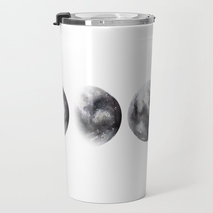 Moon phases watercolor painting Travel Mug Gallery Image 3