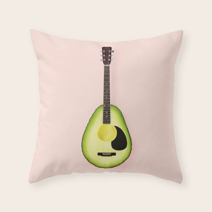AVOCADO GUITAR Throw Pillow Gallery Image 6
