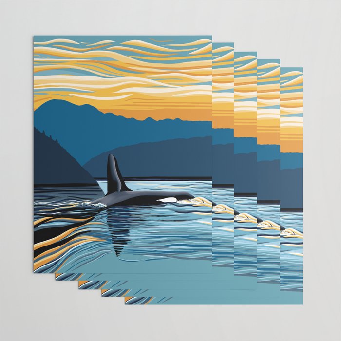 Evening swim Wrapping Paper Gallery Image 3