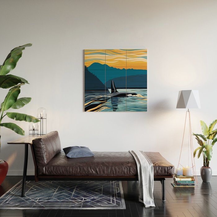 Evening swim Wood Wall Art Gallery Image 2