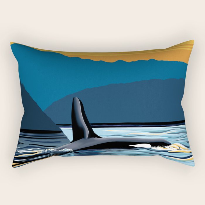 Evening swim Rectangular Pillow Gallery Image 2
