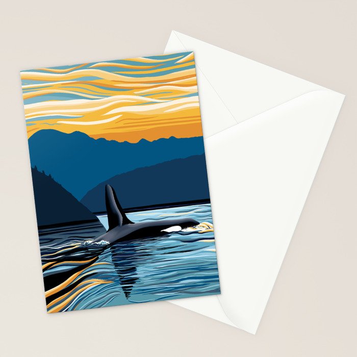 Evening swim Stationery Card Gallery Image 2