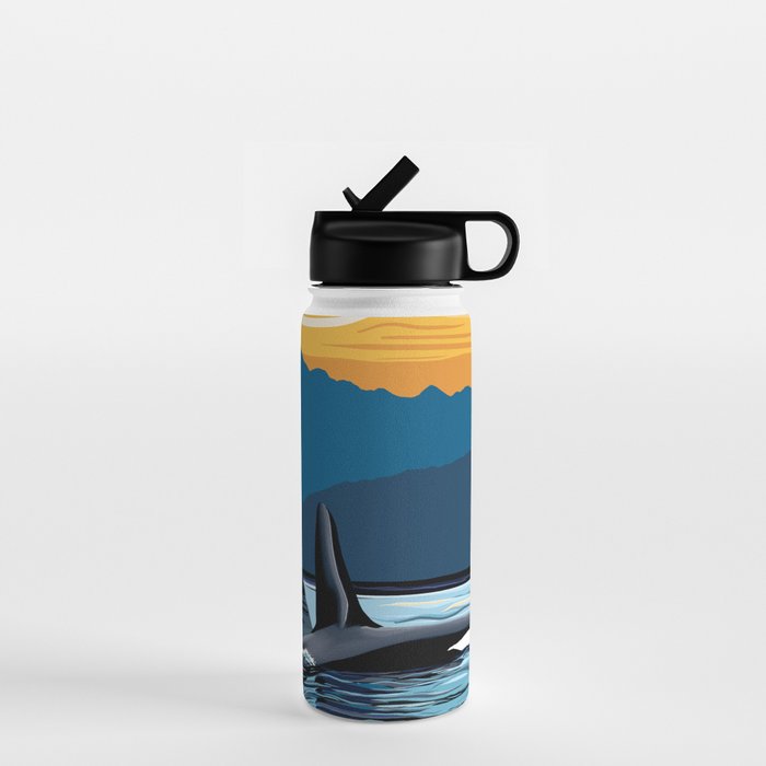 Evening swim Water Bottle Gallery Image 1