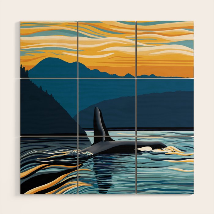 Evening swim Wood Wall Art Gallery Image 1