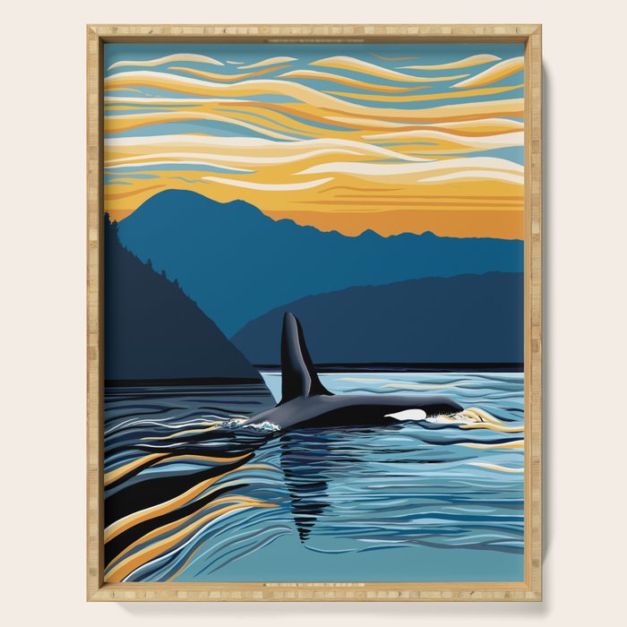 Evening swim Serving Tray Gallery Image 1