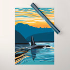 Evening swim Wrapping Paper Gallery Image 1