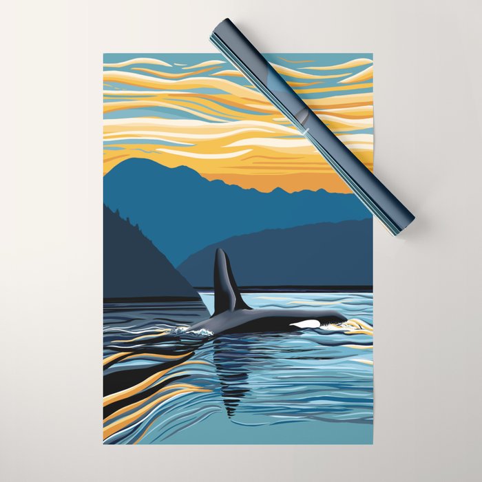 Evening swim Wrapping Paper Gallery Image 1