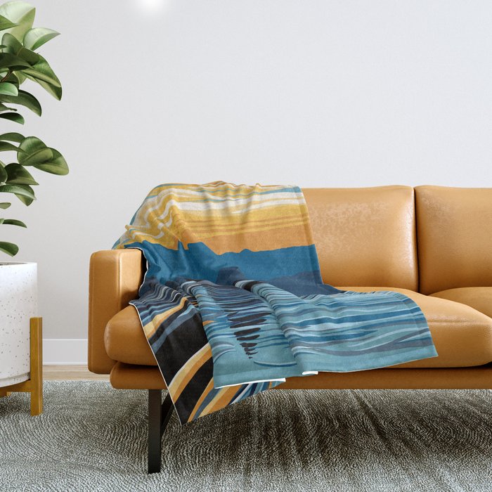 Evening swim Throw Blanket Gallery Image 1