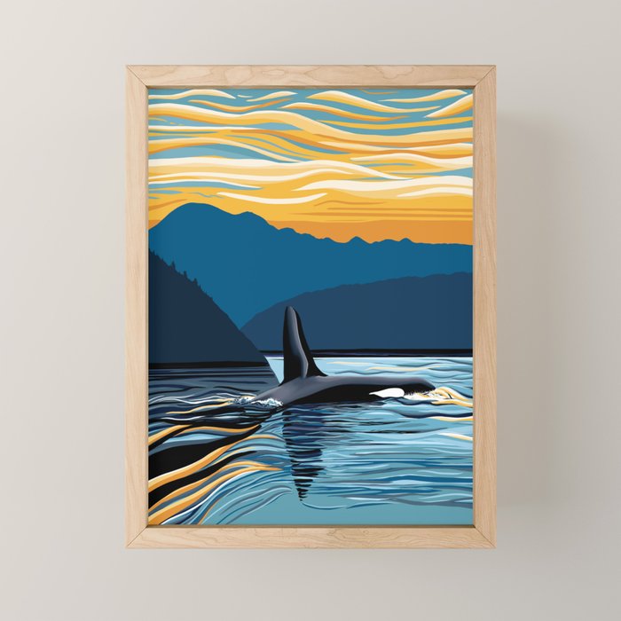 Evening swim Mini Art Print Gallery Image 1