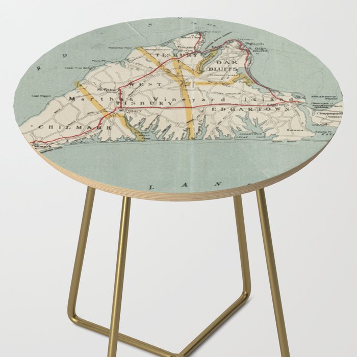 Vintage Map of Martha's Vineyard (1917) Side Table Gallery Image 2