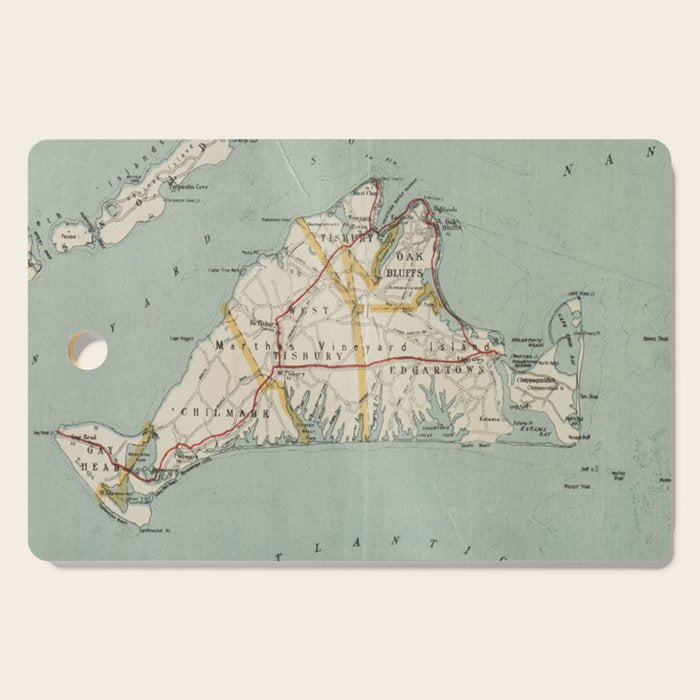 Vintage Map of Martha's Vineyard (1917) Cutting Board Gallery Image 1
