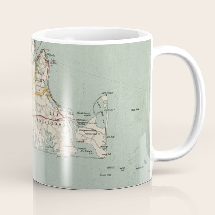 Vintage Map of Martha's Vineyard (1917) Coffee Mug Gallery Image 1
