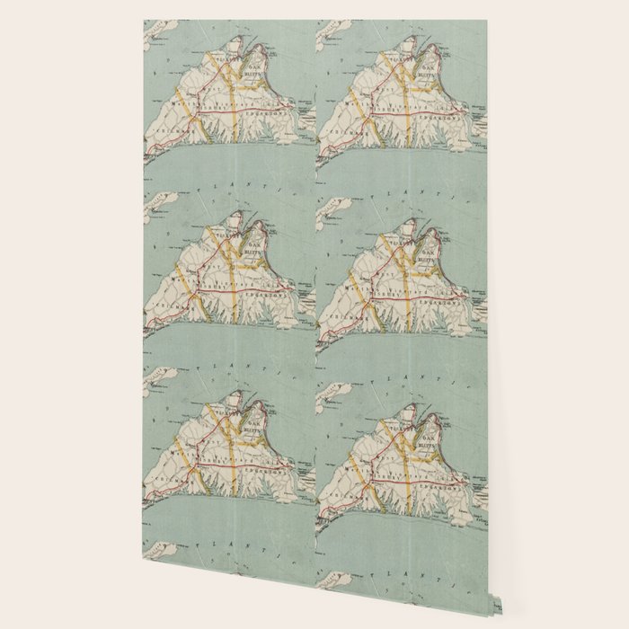 Vintage Map of Martha's Vineyard (1917) Wallpaper Gallery Image 2