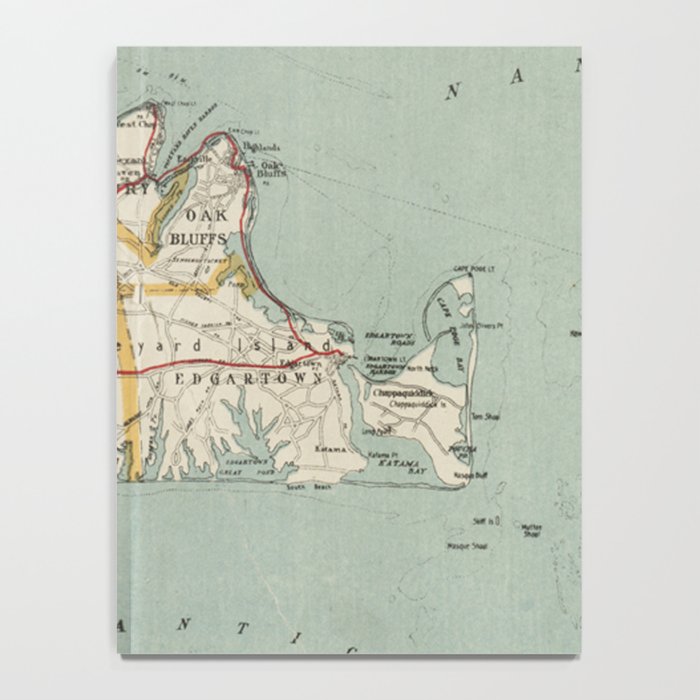 Vintage Map of Martha's Vineyard (1917) Notebook Gallery Image 4