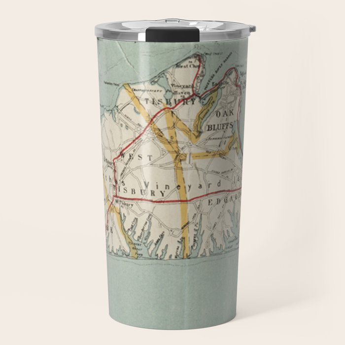 Vintage Map of Martha's Vineyard (1917) Travel Mug Gallery Image 1