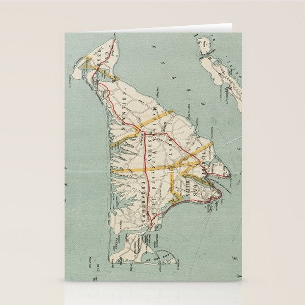 Vintage Map of Martha's Vineyard (1917) Stationery Card Gallery Image 2