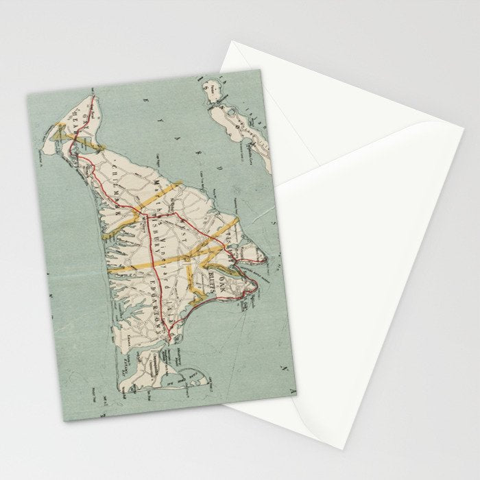 Vintage Map of Martha's Vineyard (1917) Stationery Card Gallery Image 2