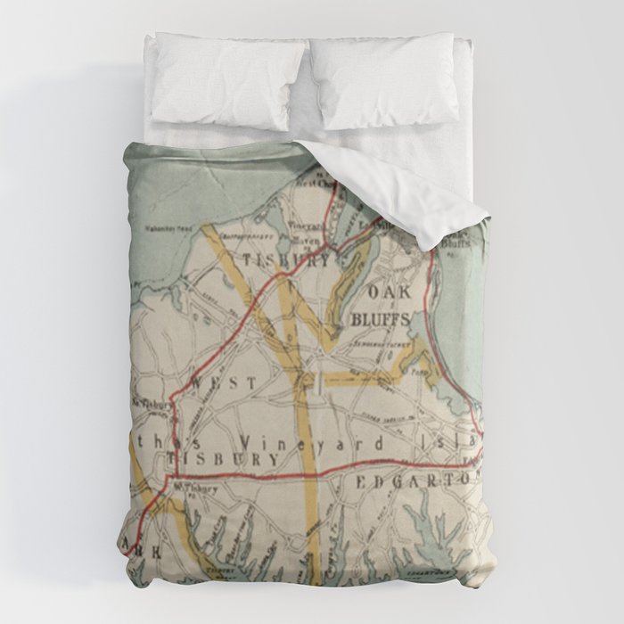 Vintage Map of Martha's Vineyard (1917) Duvet Cover Gallery Image 6