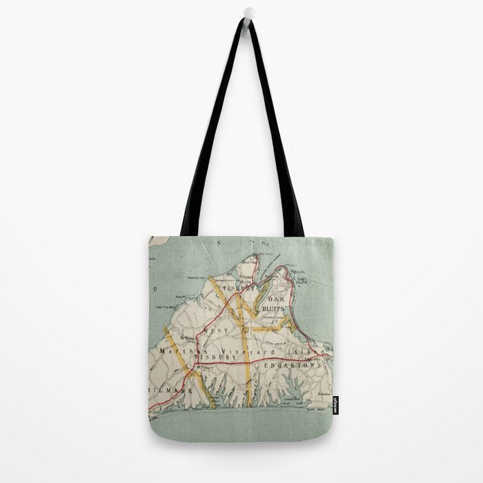 Vintage Map of Martha's Vineyard (1917) Tote Bag Gallery Image 2