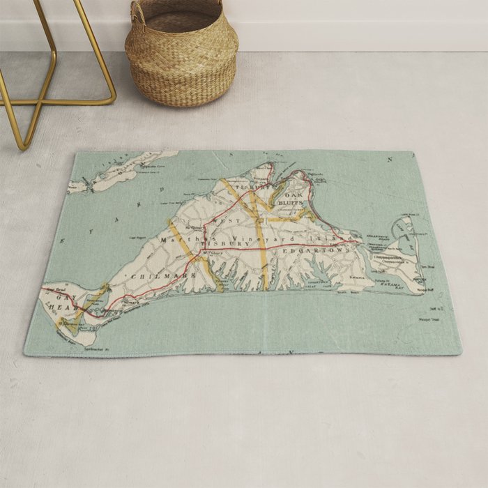 Vintage Map of Martha's Vineyard (1917) Rug Gallery Image 1