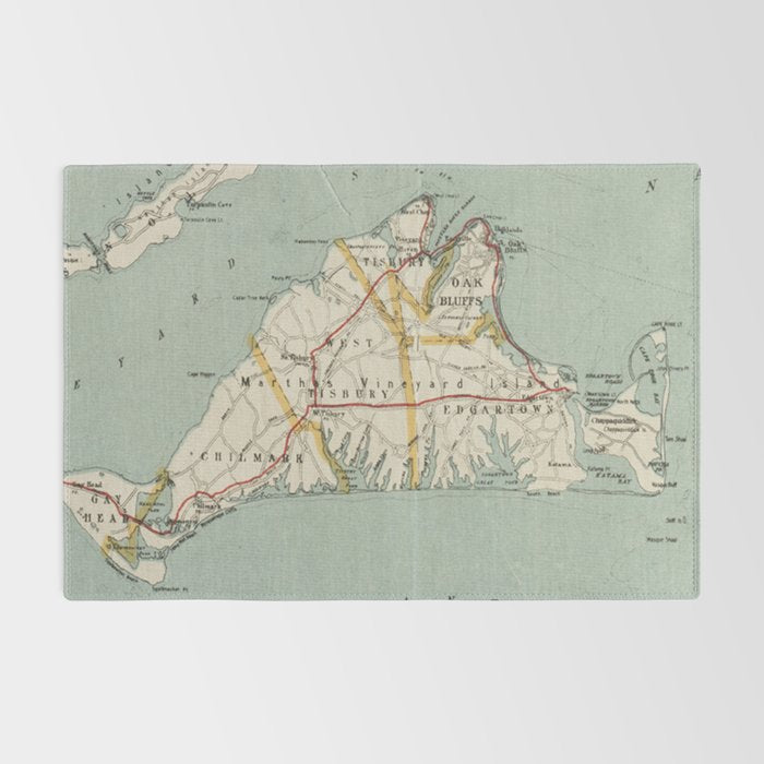 Vintage Map of Martha's Vineyard (1917) Rug Gallery Image 2