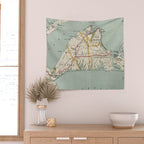 Vintage Map of Martha's Vineyard (1917) Wall Tapestry Gallery Image 2